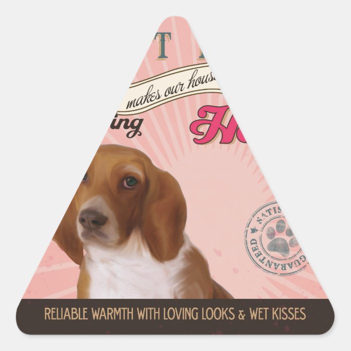 A Basset Hound Makes Our House Home Triangle Stickers