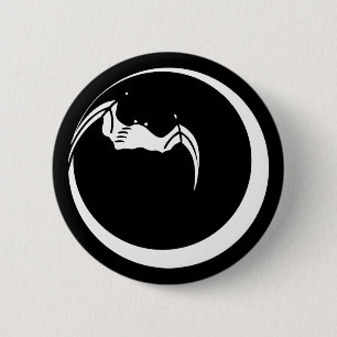 a bat on the moon pinback button