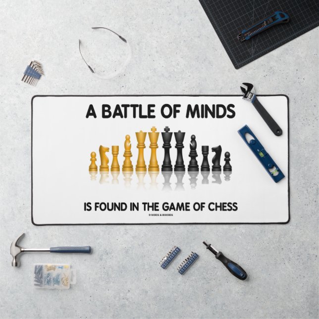 A Battle Of Minds Is Found In The Game Of Chess Desk Mat (Workstation)