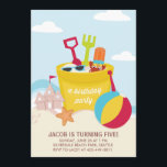 A Beach Party Kid's birthday Party invitation<br><div class="desc">A beach theme boy's birthday party invitation. Please note the photo rights are reserved to dollarphotoclub. This photo in the back is only to be used as placeholder.</div>
