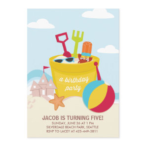 A Beach Party Kid's birthday Party invitation
