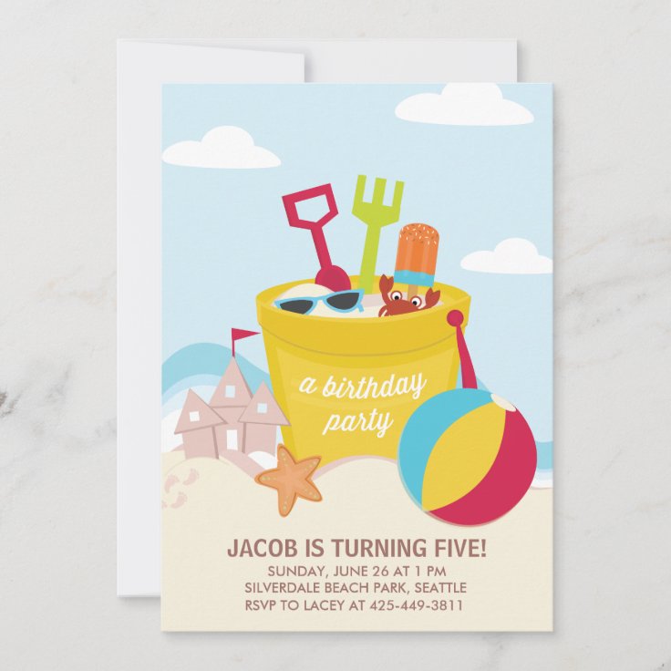 A Beach Party Kid's birthday Party invitation | Zazzle