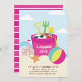 A Beach Party Kid's birthday Party invitation (Front/Back)