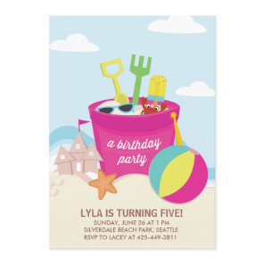 A Beach Party Kid's birthday Party invitation