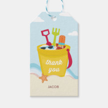 A Beach Party Kid's boy birthday Party favor tag