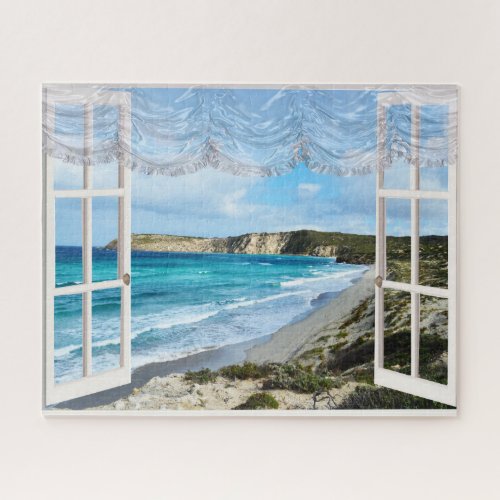 A Beach Scene Through My Window Jigsaw Puzzle