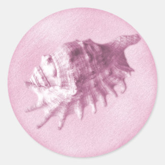 A Beach Wedding Seashell Sticker (Pink)
