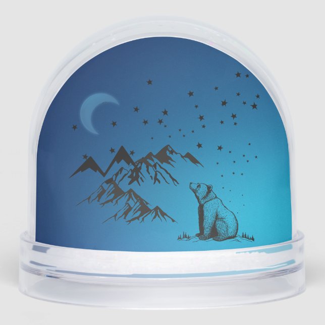 A Bear & a Moon Snow Globe (Front)