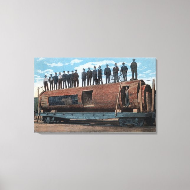 A Bear Cage and Dwelling in a Huge Saw Log Canvas Print (Front)