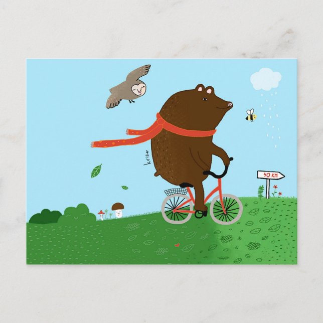 A bear goes to the City, postcard (Front)
