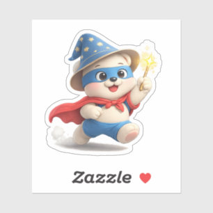 A bear wearing a magician's outfit. sticker
