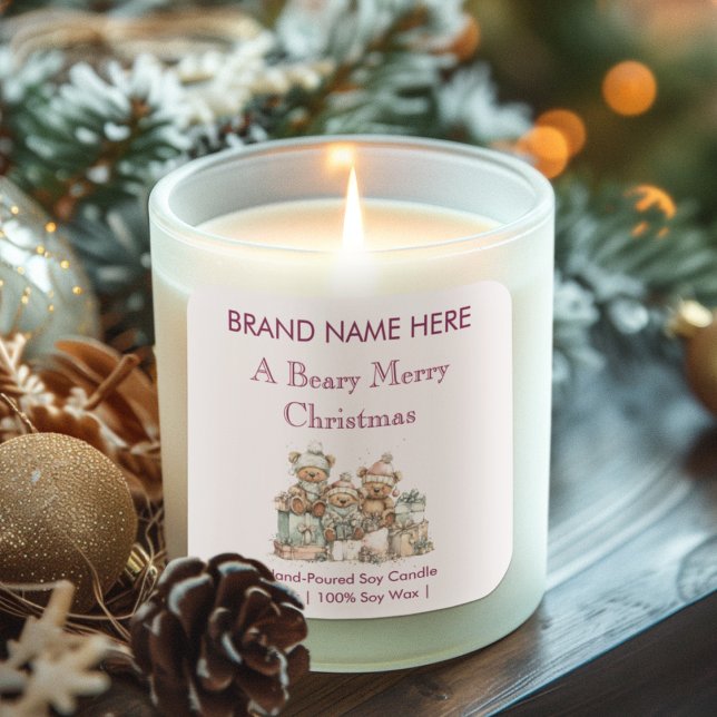 A Beary Merry Christmas | Modern Candle Labels (Creator Uploaded)