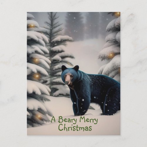 A Beary Merry Christmas Postcard