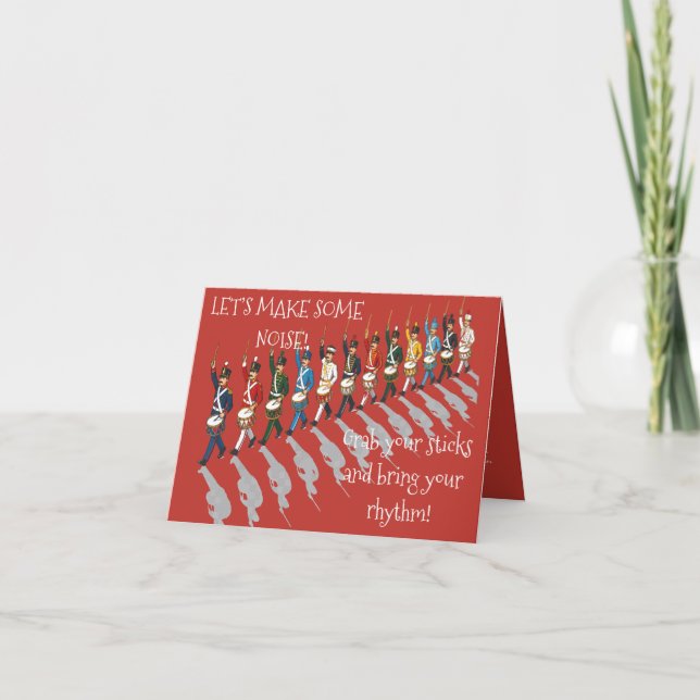 A Beat Of A Dozen Drummers Invitation (Front)