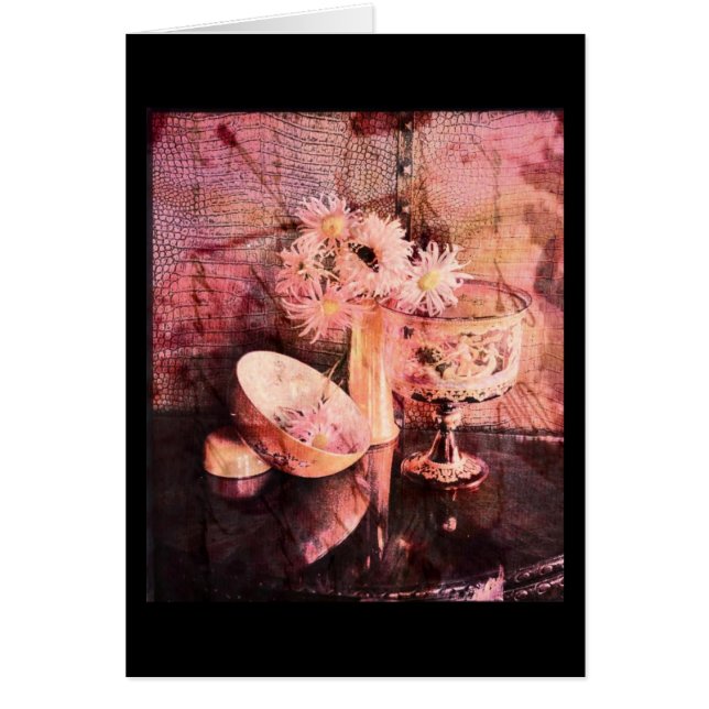A Beautfiul Pink Floral Collage Cards (Front)