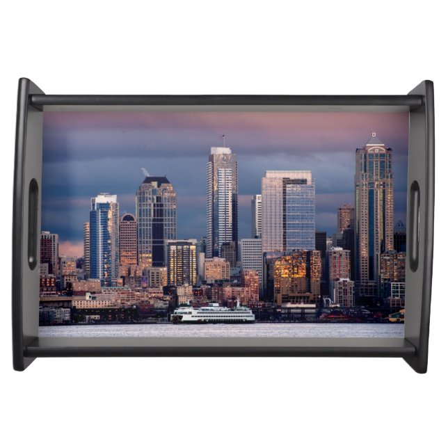 A beautiful and dramatic sunset seen from West Serving Tray (Front)