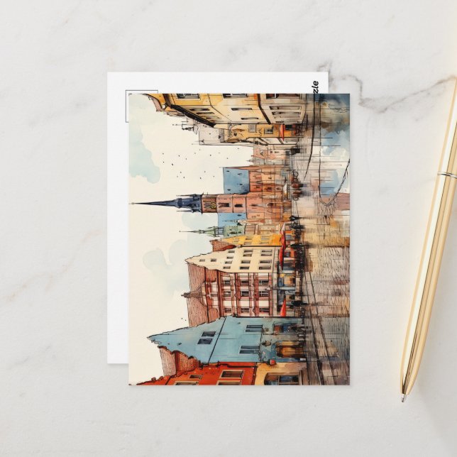 A Beautiful Artistic View of Germany’s Iconic City Postcard (Front/Back In Situ)