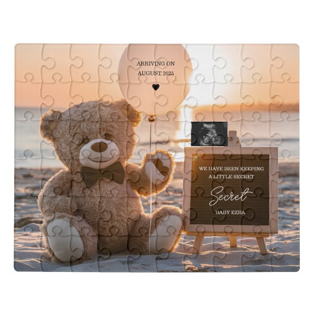 A beautiful beach digital pregnancy announcement  jigsaw puzzle (Puzzle Horizontal)