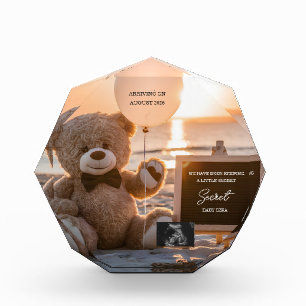 A beautiful beach digital pregnancy announcement photo block