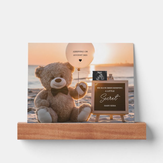 A beautiful beach digital pregnancy announcement  picture ledge (Front)