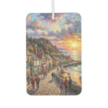A Beautiful Beach Village Boardwalk at Sunset