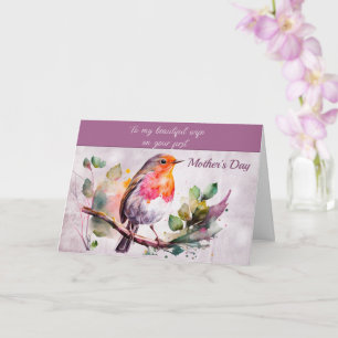 A Beautiful Bird On A Branch First Mother's Day Card
