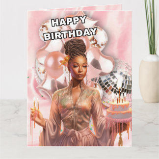 A Beautiful Black Woman Birthday Card