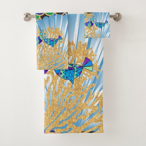 A Beautiful Blue Mermaid Life Bath Towel Set