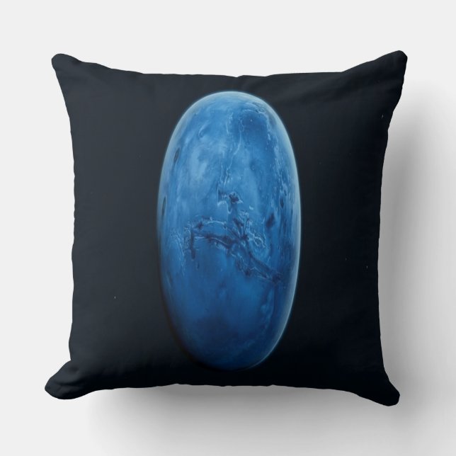 A Beautiful Blue Planet Throw Pillow (Front)