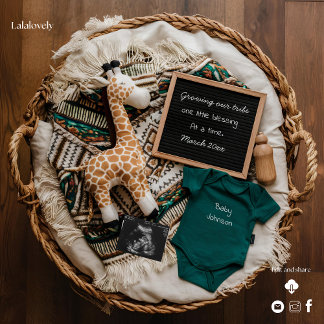 A beautiful boho vintage pregnancy announcement