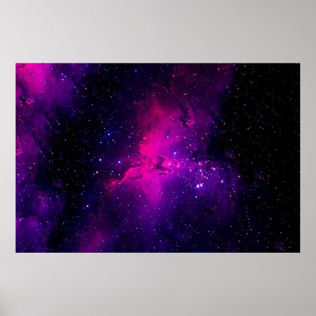 A beautiful, bright space nebula. background,abstr poster (Front)
