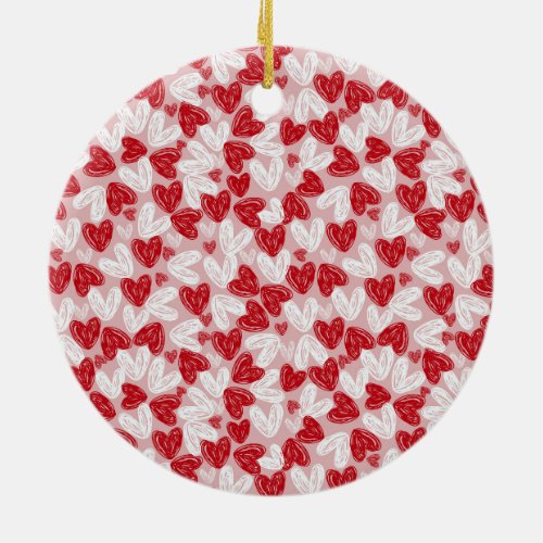 A beautiful collection of hearts ceramic ornament