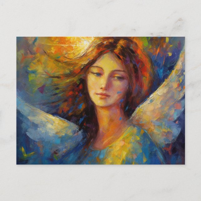A Beautiful Colorful Angel Postcard (Front)