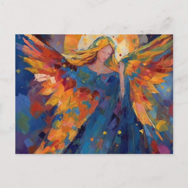 A Beautiful Colorful Angel Postcard (Front)