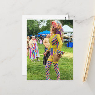 A Beautiful Colorful Drag Queen Postcard
