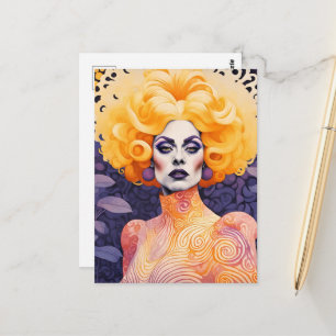 A Beautiful Colorful Drag Queen Postcard