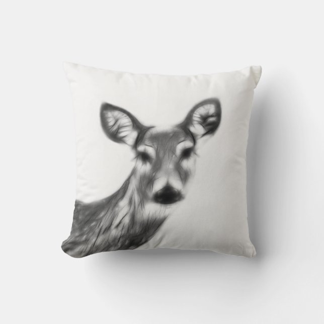 A Beautiful Deer Throw Pillow (Front)