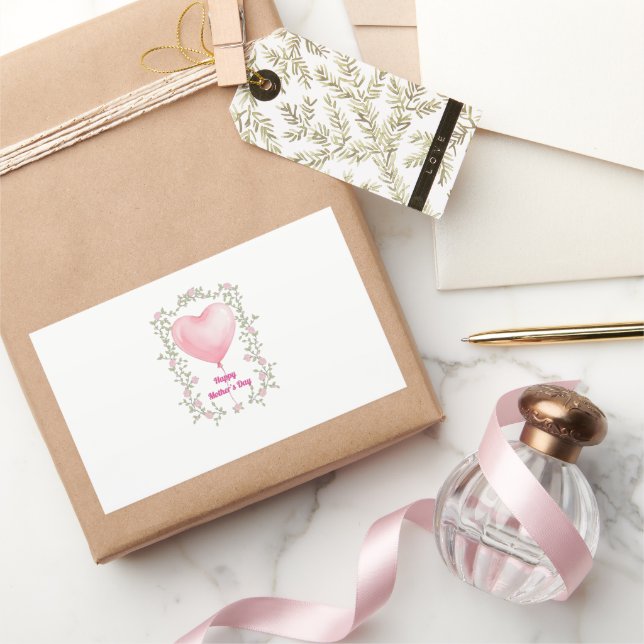 A beautiful design for Mother's Day- Pastel pink Rectangular Sticker (Gifting)