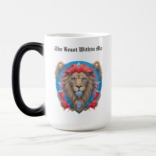 A beautiful design of a lion  1  magic mug