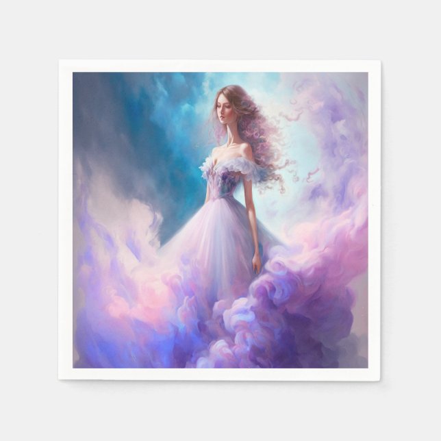 A beautiful fairy lady.  napkins (Front)