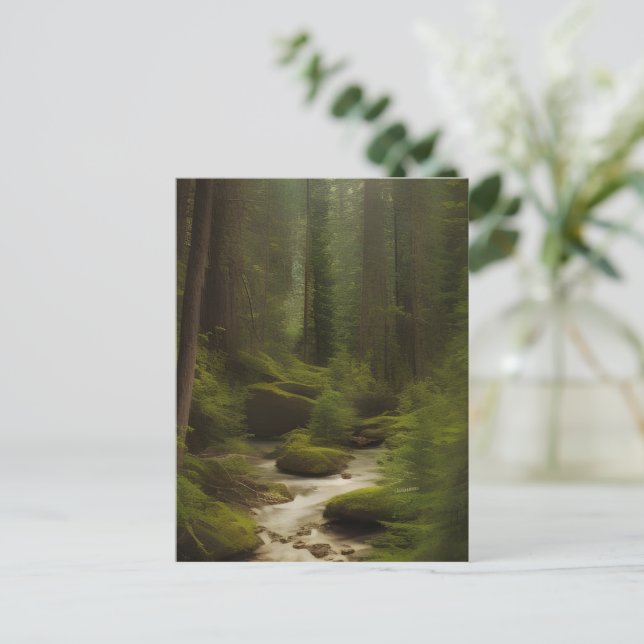 A Beautiful Forest Stream   Postcard (Standing Front)