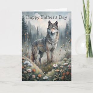 A Beautiful Forest Wolf Card