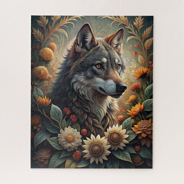 A Beautiful Forest Wolf Jigsaw Puzzle (Vertical)