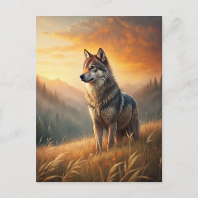A Beautiful Forest Wolf Postcard (Front)