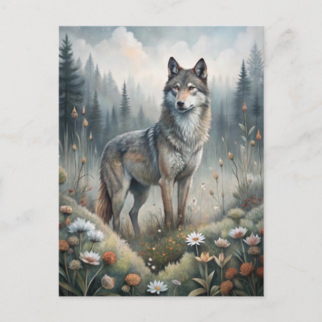 A Beautiful Forest Wolf Postcard (Front)