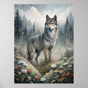 A Beautiful Forest Wolf Poster