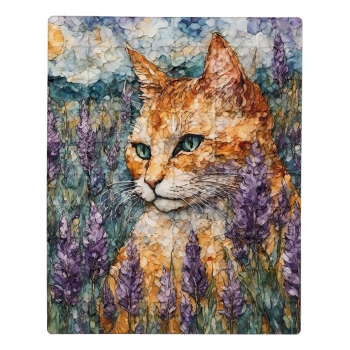 A beautiful ginger cat in a lavender field jigsaw puzzle