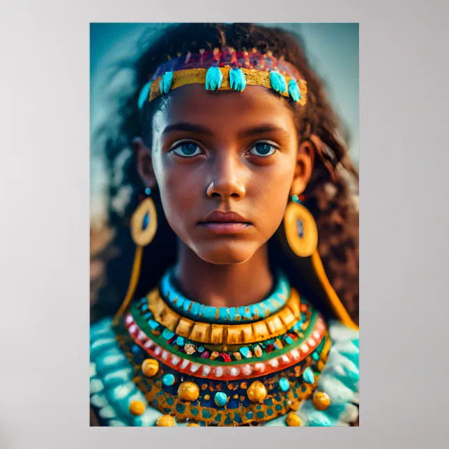 A beautiful girl from the Inca tribes Poster | Zazzle