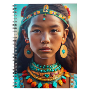 A beautiful girl from the Indian tribes Notebook