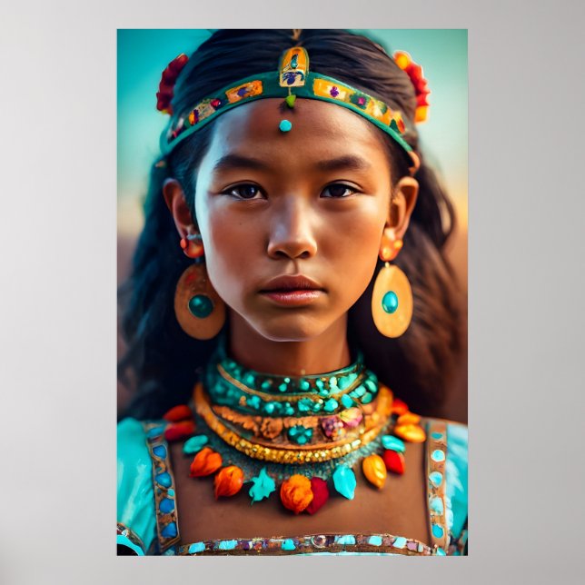 A beautiful girl from the Indian tribes Poster (Front)